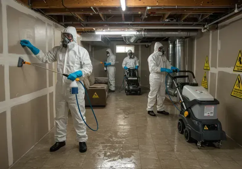 Basement Moisture Removal and Structural Drying process in Lebanon, ME